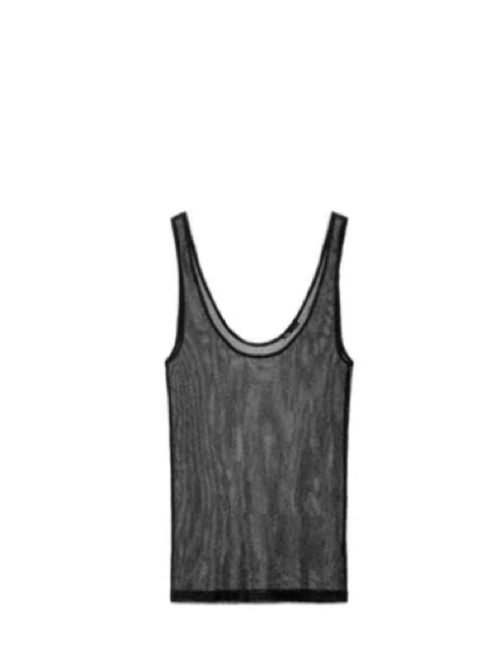Zara Metallic Thread Black Tank Top